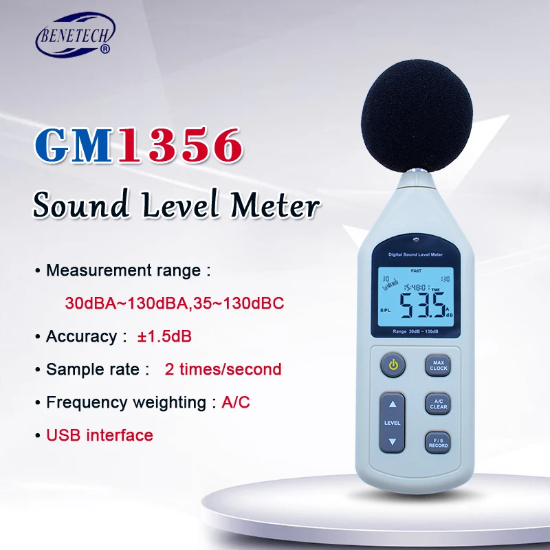 New Digital Audio Sound Noise Level Meter Decibel Pressure Monitor Tester #297