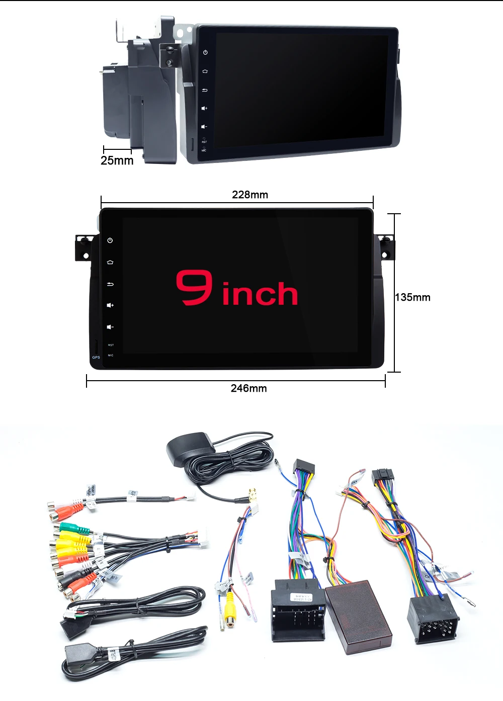 1Din Android 9 автомобиль радио мультимедиа gps навигация для BMW E46 M3 318/320/325/330/335 Rover 75 Coupe экран gps DVD плеер головное устройство