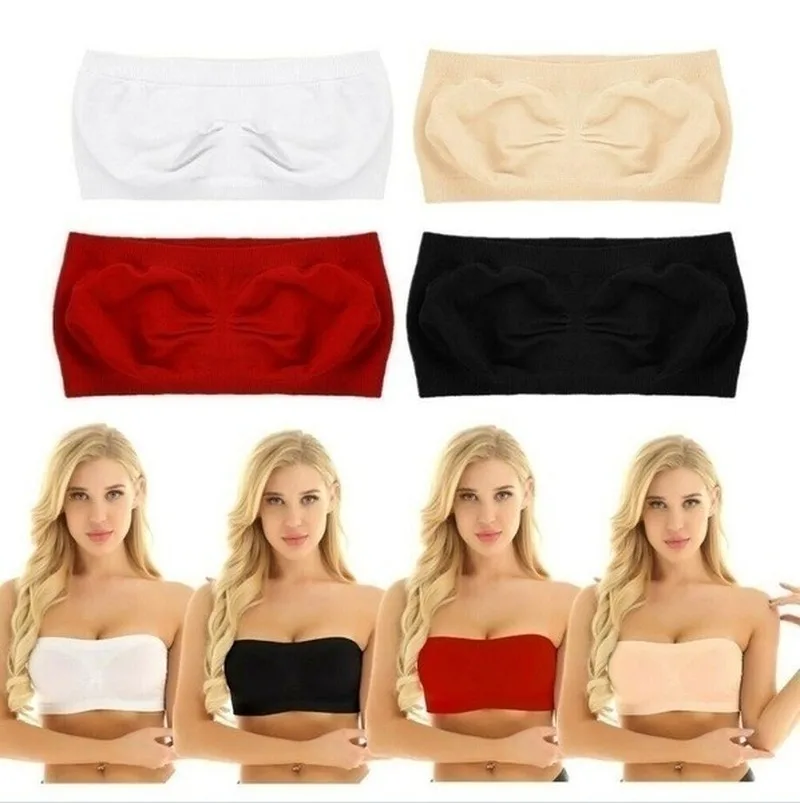 Chest Wraps Tube Tops Plus Size Women Fashion Seamless Strapless Soft Anti Expose High Elastic Mesh Wrapped Invisible Strapless women bras