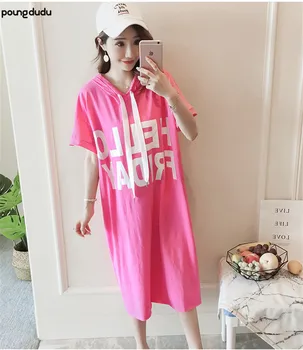 

Poungdudu maternity pregnant women dress version of the long section of pregnant women skirt Spot real shot summer 2019 new