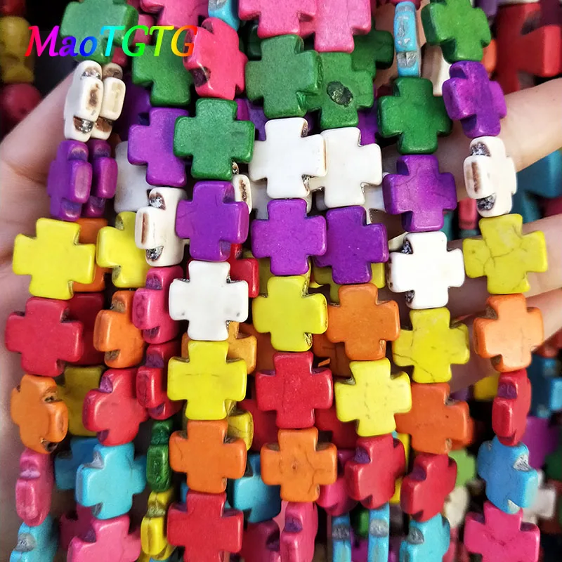 

Colorful Cross Shape Turquoises Beads For Jewelry Making Bracelet Necklace Mix Color Turquoises Beads Jewelry Making Wholesale