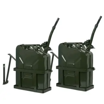 

2x 5 Gallon Jerry Can Fuel Steel Tank 20L Storage Emergency Backup w/ Holder