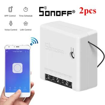 

SONOFF 2pcs DIY MINI Smart Switch Smart Home WiFi Smart Remote Control Smart Panel Automation Modules Two Way EU Standard