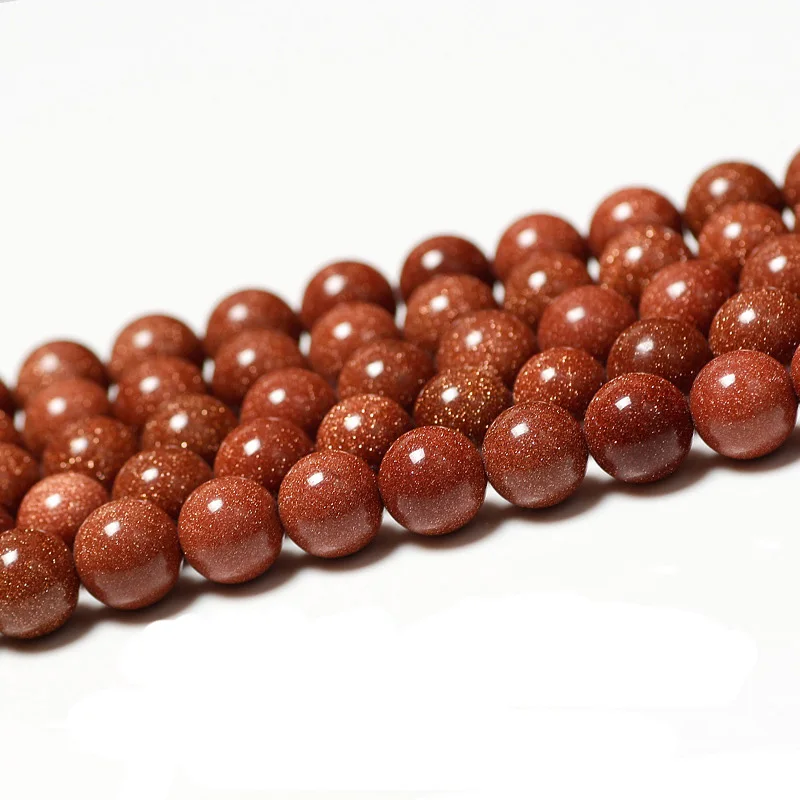 gold Sand beads YanqiNatural Золотой Синий Песчаник золотой песок круглые бусины россыпью DIY ювелирных изделий Компоненты 4-14 мм выбрать размер 16" - Цвет: gold Sand beads