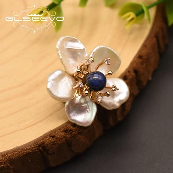 

GLSEEVO Baroque White Pearl Brooch Pin Flower Brooch For Women Girl Engagement Luxury Jewelry Women Accessories Broszki GO0349B