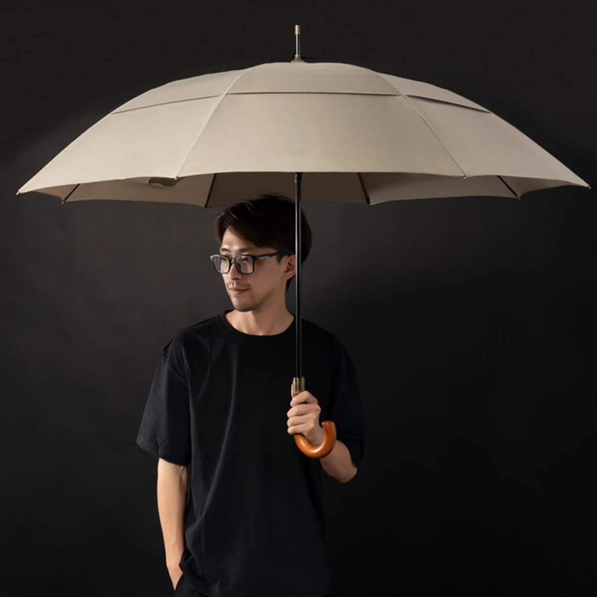 Зонтик grande para hombre, mujer, lluvia, doble capa, a prueba de viento, 8 varillas, манго Ларго, Paraguas automatico
