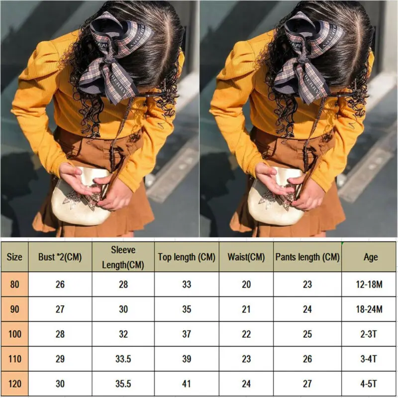 От 1 до 5 лет комплекты рождественской одежды для маленьких девочек однотонная Детская футболка с длинными рукавами юбки трапециевидной формы с бантом осенняя одежда