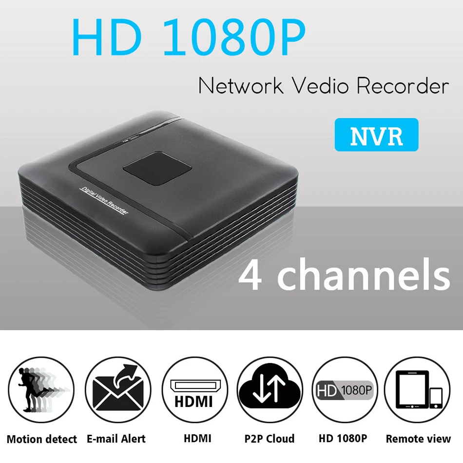 Мини Сетевой видеорегистратор CCTV, 4-канальный видеорегистратор для ip-камеры 1080 p, 2-мегапиксельный видеорегистратор для видеонаблюдения, жесткий диск, Onvif xmeye NVR