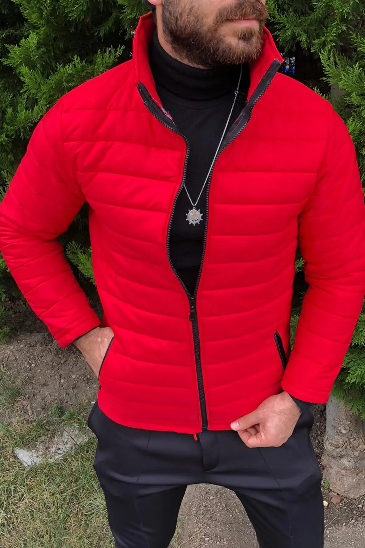 Unisex Red Slim Fit Inflatable Coat Size: Xs- S