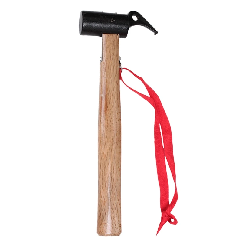 

ABUO-Hammer Wood Handle Steel Hammer Outdoor Tent Peg Carpentry Masonry Building Hammer Nail Stake Extractor Puller