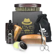 Набор мужских масел для бороды с бородой, стрижка, расческа, щетка, масло для бороды, усы для роста волос, набор для ухода за бородой