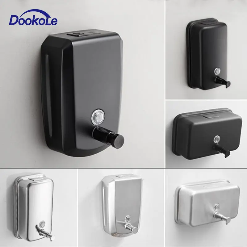 500/800/1000/1200 Ml Soap Dispenser Wall Mount Black 304 Stainless Steel Soap Dispensers Leakproof Bathroom Soap Pump 500/800/1000/1200 Ml Soap Dispenser Wall Mount Black 304 Stainless Steel Soap Dispensers Leakproof Bathroom Soap Pump