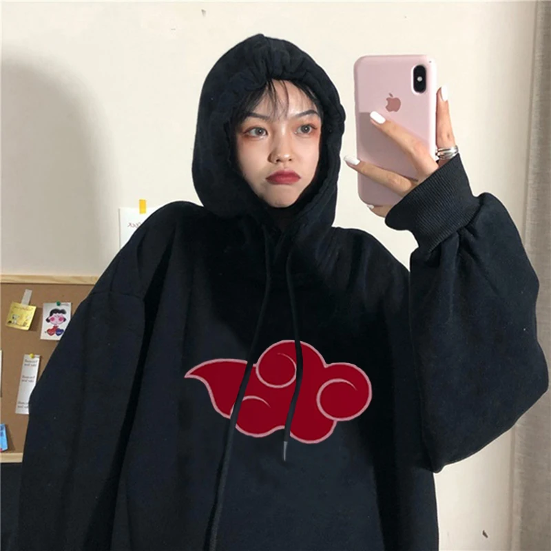 

2020 New Oversized Casual Thicken Ladies Hooded Pullover Sweatshirt Anime Xiangyun Print Streetwear Women's Top