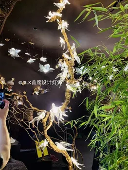 

Art Hotel Shop Decorate Swallow Bird Living Room Duplex Building Villa Model Room Chinese Classical Teahouse Chandelier led