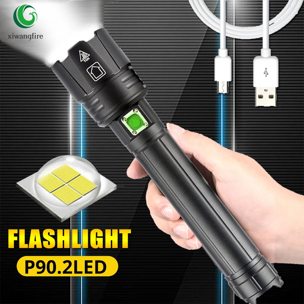 

2020 NEW Gift XHP90.2 Ultra Powerful 18650 LED Flashlight Lamp USB Rechargeable XHP70 Tactical Light 26650 Zoom Camp Torch