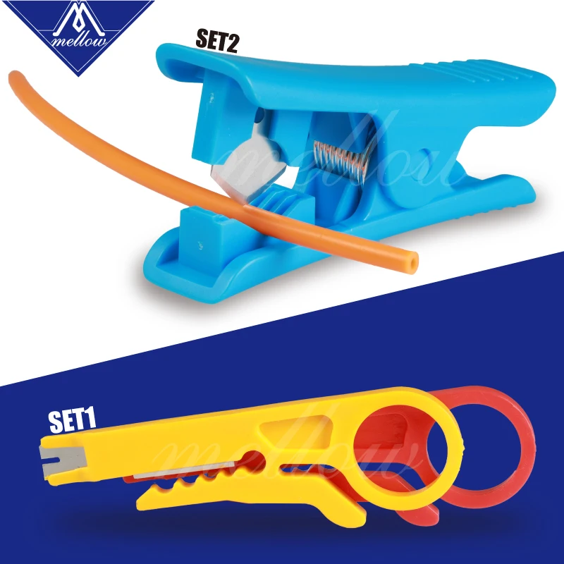 cheap Mellow Mini Portable PTFE tube cutter Wire Stripper Knife for 3d printer Teflon tube hotend i3 ender 3 extruder Kit tools