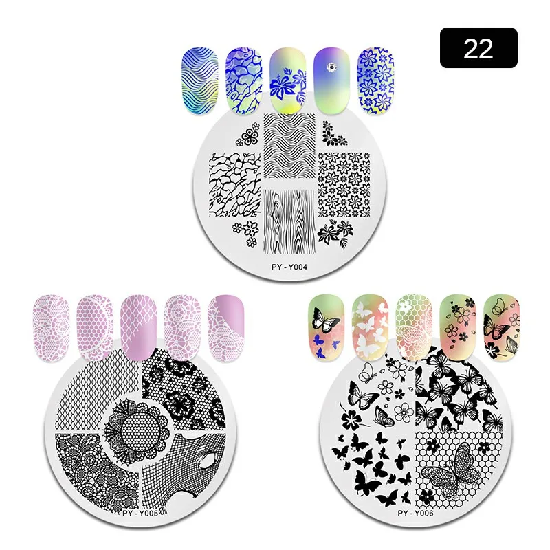Set 22 PICT вам 3 шт./компл. прямоугольник Геометрическая пластины для стемпинга ногтей Нержавеющая сталь ногтей штамповка шаблон для ногтей изображение Штамп Инструменты для маникюра - Цвет: Set 22
