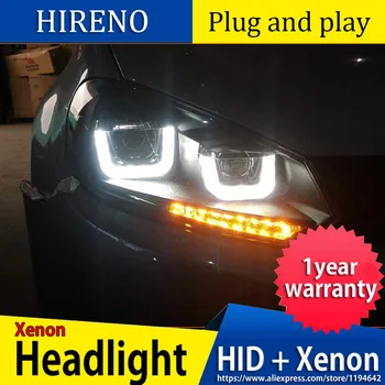

Car Styling for VW Golf 6 Headlight 2009-2012 Dynamic Signal Golf6 LED DRL Hid Head Lamp Angel Eye Bi Xenon Beam Accessories