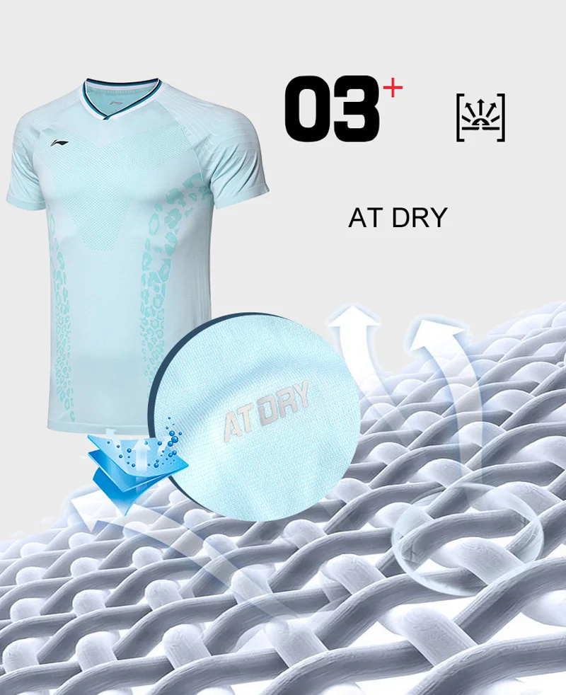 Li-Ning для мужчин, для соревнований по бадминтону, дышащие футболки на сухом тонком подкладе из нейлона и полиэстера, Спортивная футболка AAYP279 MTS3144