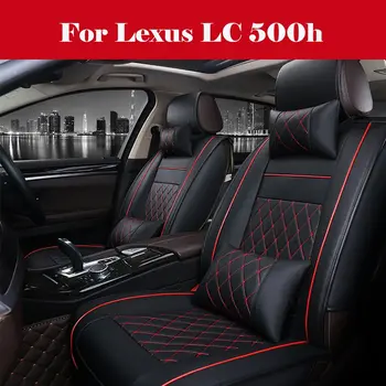 

car styling seat Covers Anti-Slip Backing PU Leather car seat Covers Cushions 5 Seats Full Set For Lexus LC 500h