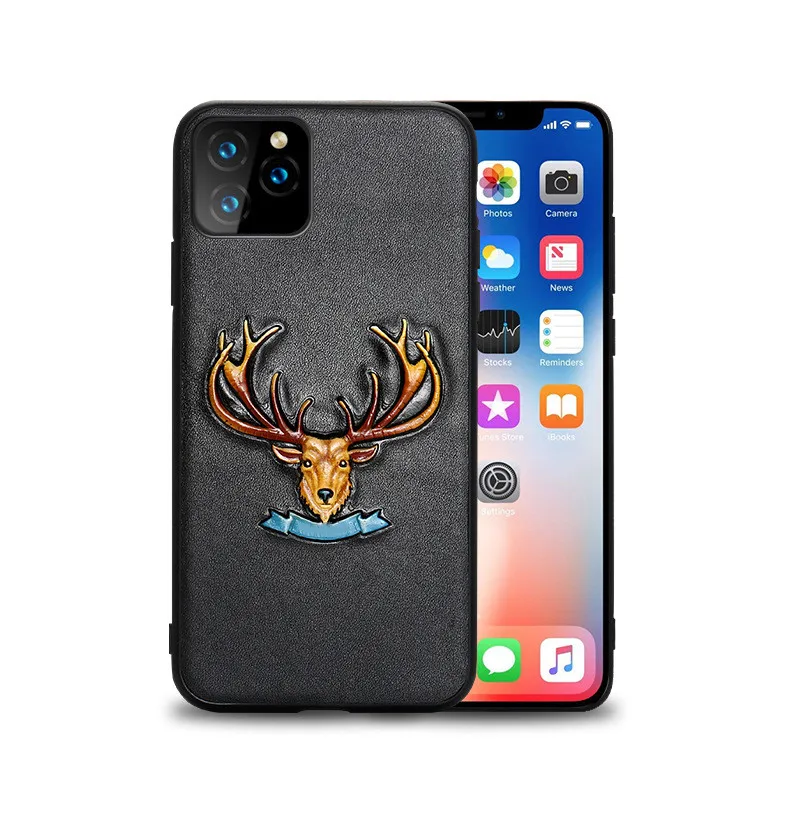 COLOR 3 3D кожаный чехол для iPhone 11 Pro Max X Xs Max XR 8 7 Чехол полная Защита задняя крышка для iPhone 8 7 6 6S Plus XS 11 Fundas - Цвет: COLOR 3