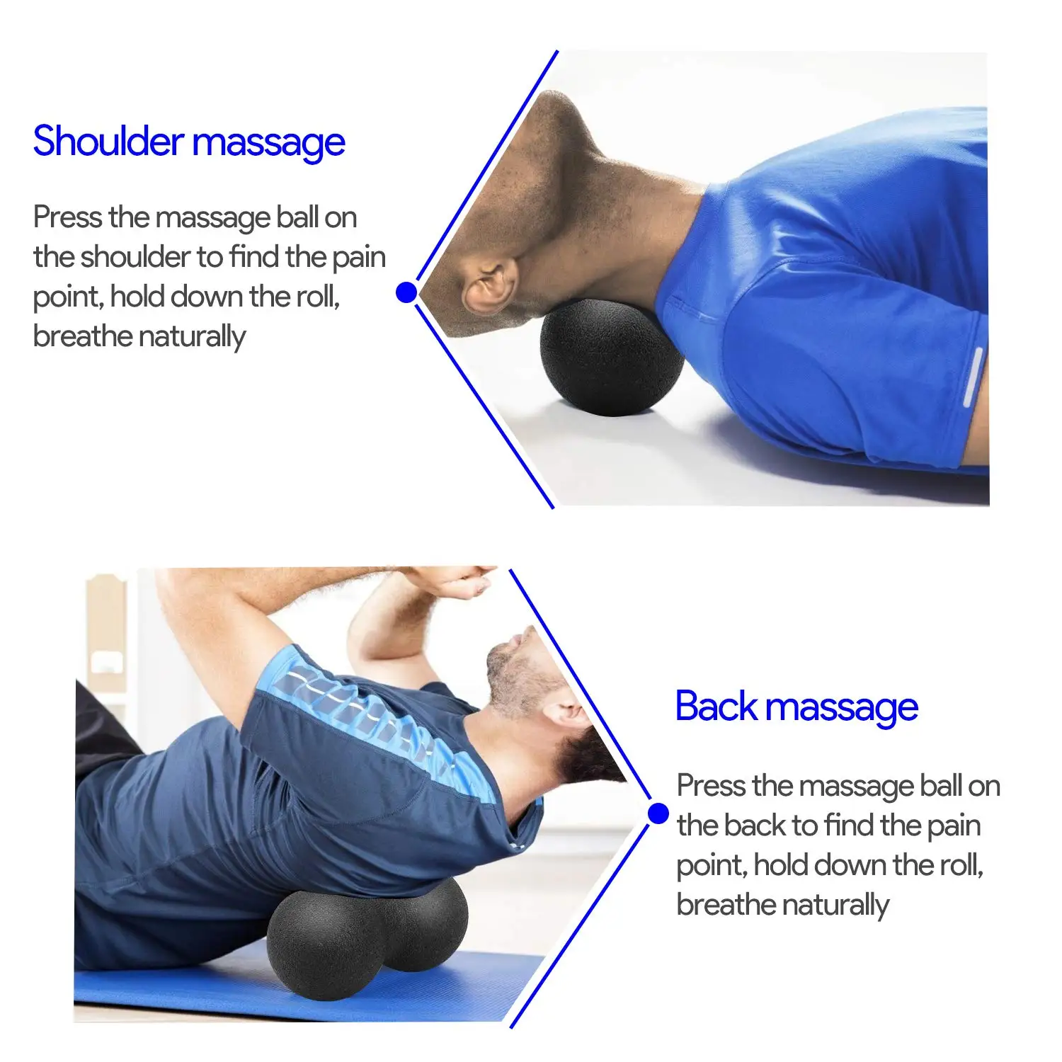 Massage Ball Fascia Ball Muscle Relaxer Massager Peanut Massage Ball Set Lacrosse Ball EPP Fascia Therapy Muscle for Myofascial Release Muscle Relaxer Acupoint Massage