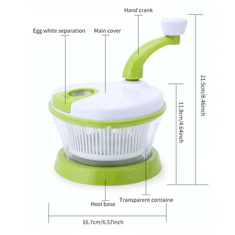 Household Manual Meat Grinder 4 In 1 Multi-Function Kitchen Manual Food Processor Vegetable Chopper Egg Blender Kitchen Utensi