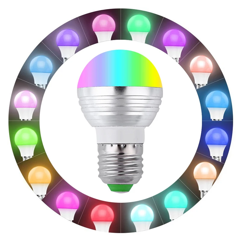 RGB светодиодный светильник, 16 цветов, волшебный светодиодный ночник, светильник с регулируемой яркостью, 110 В, 220 В, 85-265 в, E27, E14/24 ключа, пульт дистанционного управления, праздничный