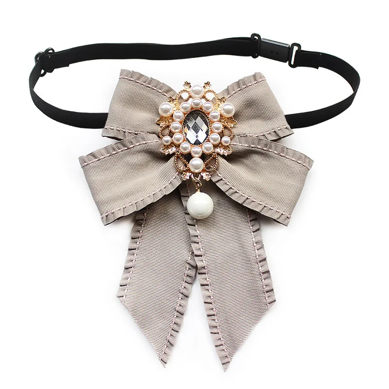 

Fashion Bowties For Women Butterfly Bowknot White Ribbon Party Bow Tie Women Diamond Wedding Neck Ties Adjustable Gravata