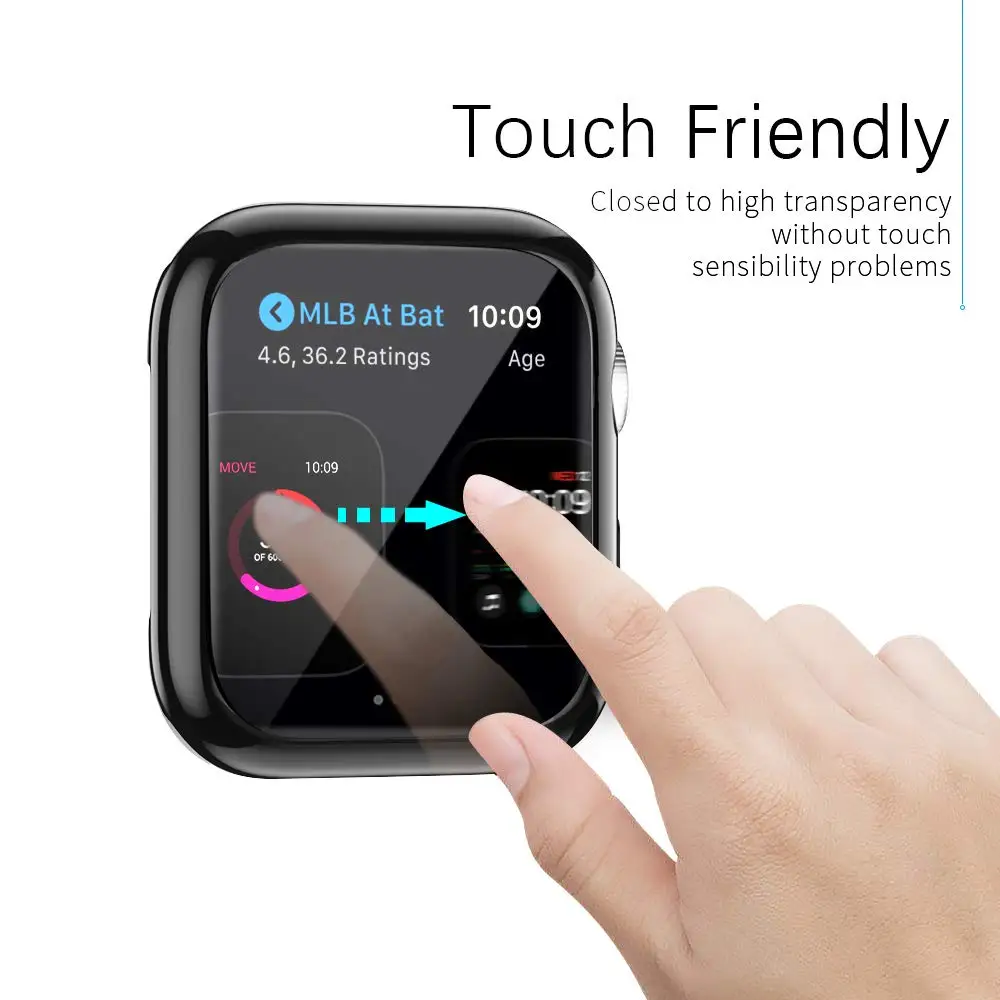 Чехол для часов Apple Watch series 5 4 3 2 1 полосы 42 мм 38 мм 40 мм 44 мм Тонкий ТПУ чехол протектор для iWatch 4 3 42 мм 38 мм