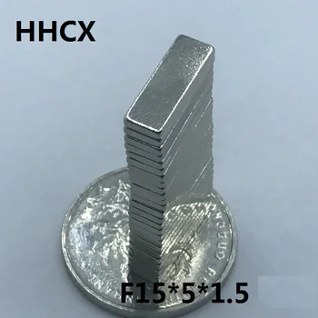 

100pcs/lot Neodymium magnet 15x5x1.5 N35 Strong NdFeB Rare Earth Magnet 15*5*1.5 Magnets for moto