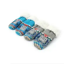 Детские перчатки в Корейском стиле для мальчиков; сезон осень-зима; теплые утепленные вязаные детские варежки на веревке