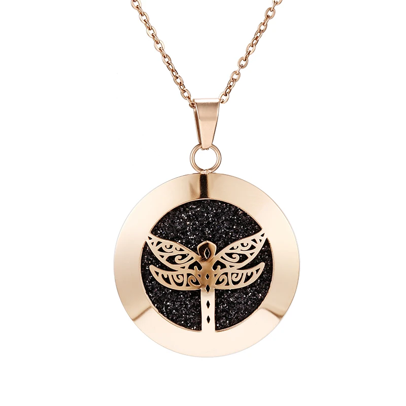 Rose gold-20 Ом, йога ароматерапия диффузор Neckalce эссенция масло медальон со светорассеивателем кулон Аромат из нержавеющей стали розовое Золотое ювелирное ожерелье - Окраска металла: Rose gold-20