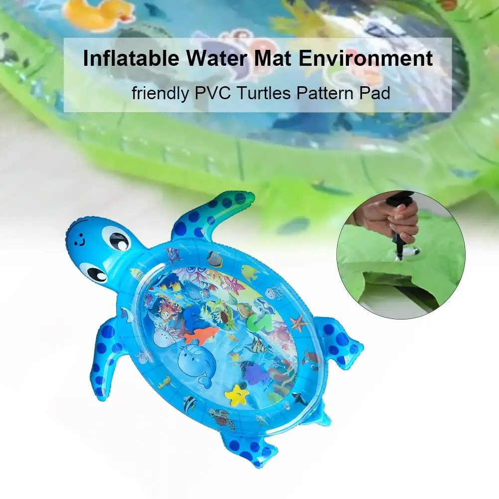 Baby Kids Water Play Mat Toys Inflatable Patted Pad Baby Water Cushion Environment Friendly PVC Turtles Pattern Pad