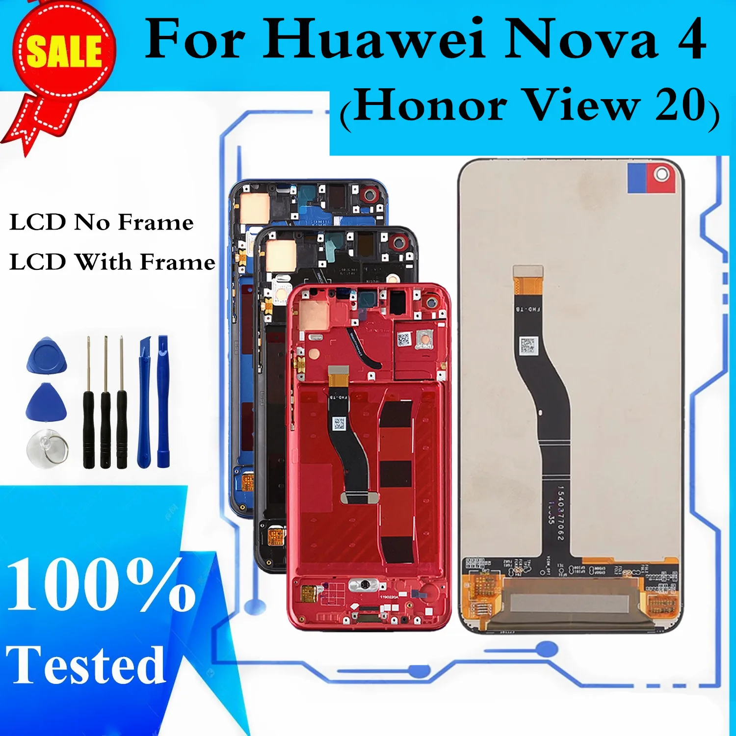 ЖК-дисплей Nova 4 Nova4 для Huawei Honor View 20 V20 дисплей с рамкой цифровой преобразователь