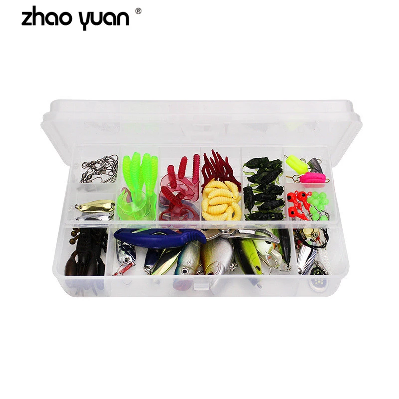 Fishing Lures Set Mixed Soft Bait Minnow Popper Fish Lure Box 101pcs Hard Lure Spinner Spoon Hook Isca Artificial Bait Kit Pesca