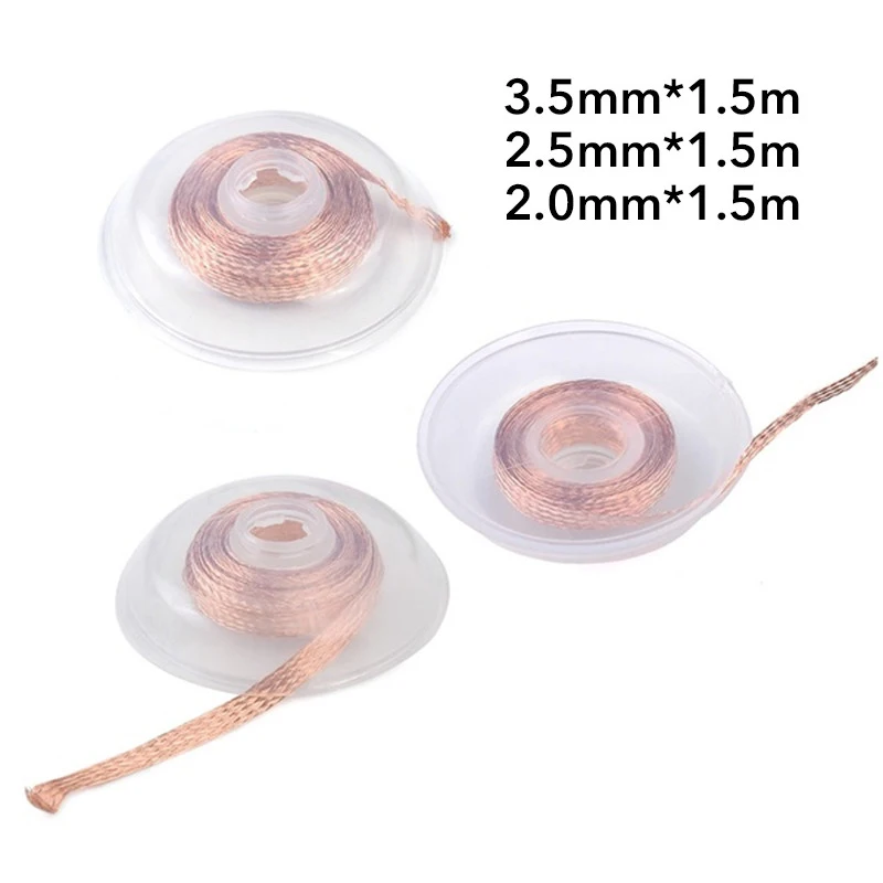 

Solder Wick 2/2.5/3.5mm 1.5M Desoldering Braid Solder Remover Wick Wire Welding Solder High-Efficiency Repair Tool