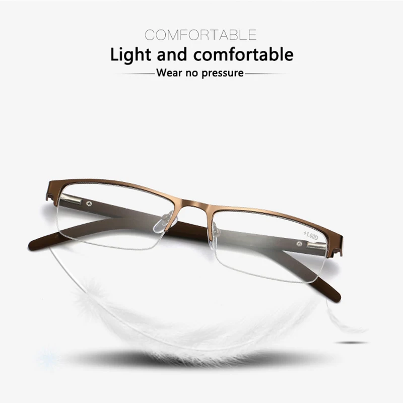 BOYSEEN Titanium Alloy Reading Glasses, Lentes revestidas de 12 camadas, negócios míope, + 0,5 a + 4,0 não esférico, 0 a-3,0