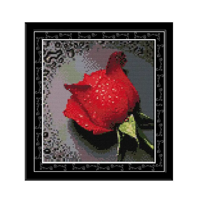 Joy Sunday Rose Набор для вышивки крестом DMC 11CT 14 CT поделки, ручная вышивка, набор для ручной вышивки, домашнее украшение, вышивка крестиком, простая