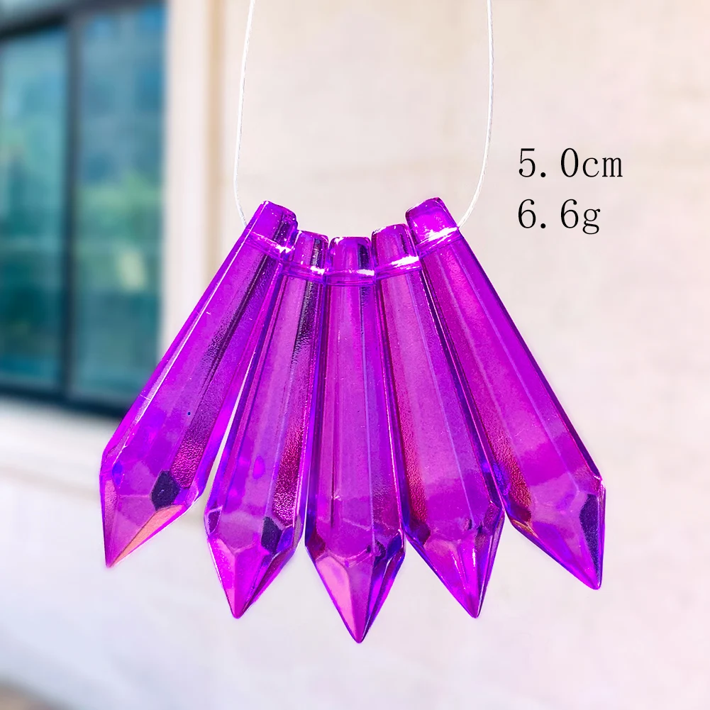 5PCS Crystal Pointed Beads Chandelier Crystals Lamp Prisms Icicle Glass Bead Suncatcher for Windows Decor DIY Hanging Pendant — view 4