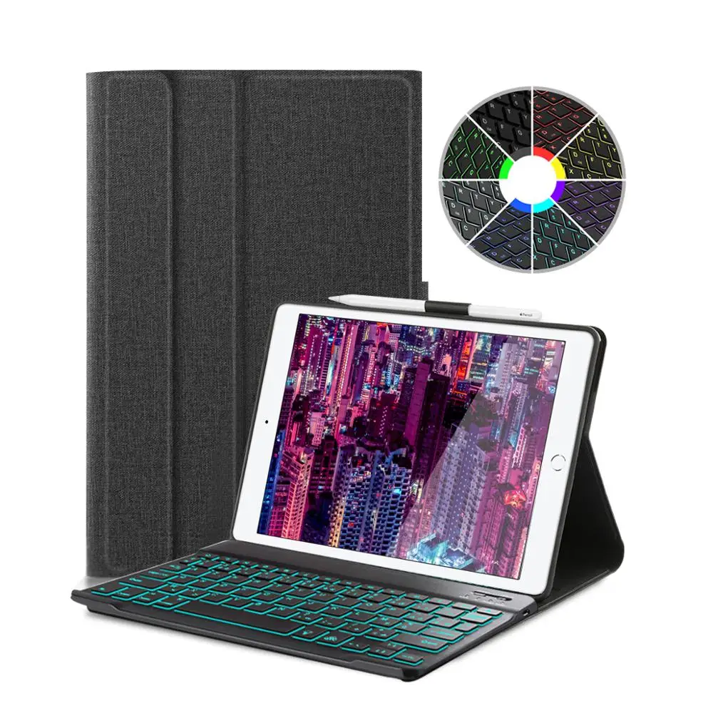 

Backlight Keyboard Case for iPad 10.2 2019 7th Generation for iPad Air 3rd for iPad Pro 10.5 AZERTY QWERTY Spanish EN Keyboard
