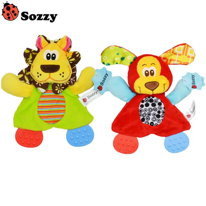 Sozzy/высокое качество, модные детские игрушки-полотенце, милые Мультяшные животные, спокойная кукла, прорезыватель, развивающая плюшевая игрушка для детей