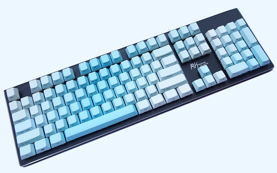 NPKC толстый PBT небесно голубой градиент Keycaps ANSI Layout Fit Kailh Gateron Cherry MX переключатели