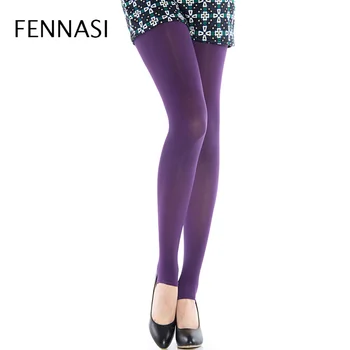 

FENNASI Women's Candy Color Stirrup Warm Tights High Waist Stretchy Velvet Tights Lolita Warm Solid Color Pantyhose Big Size