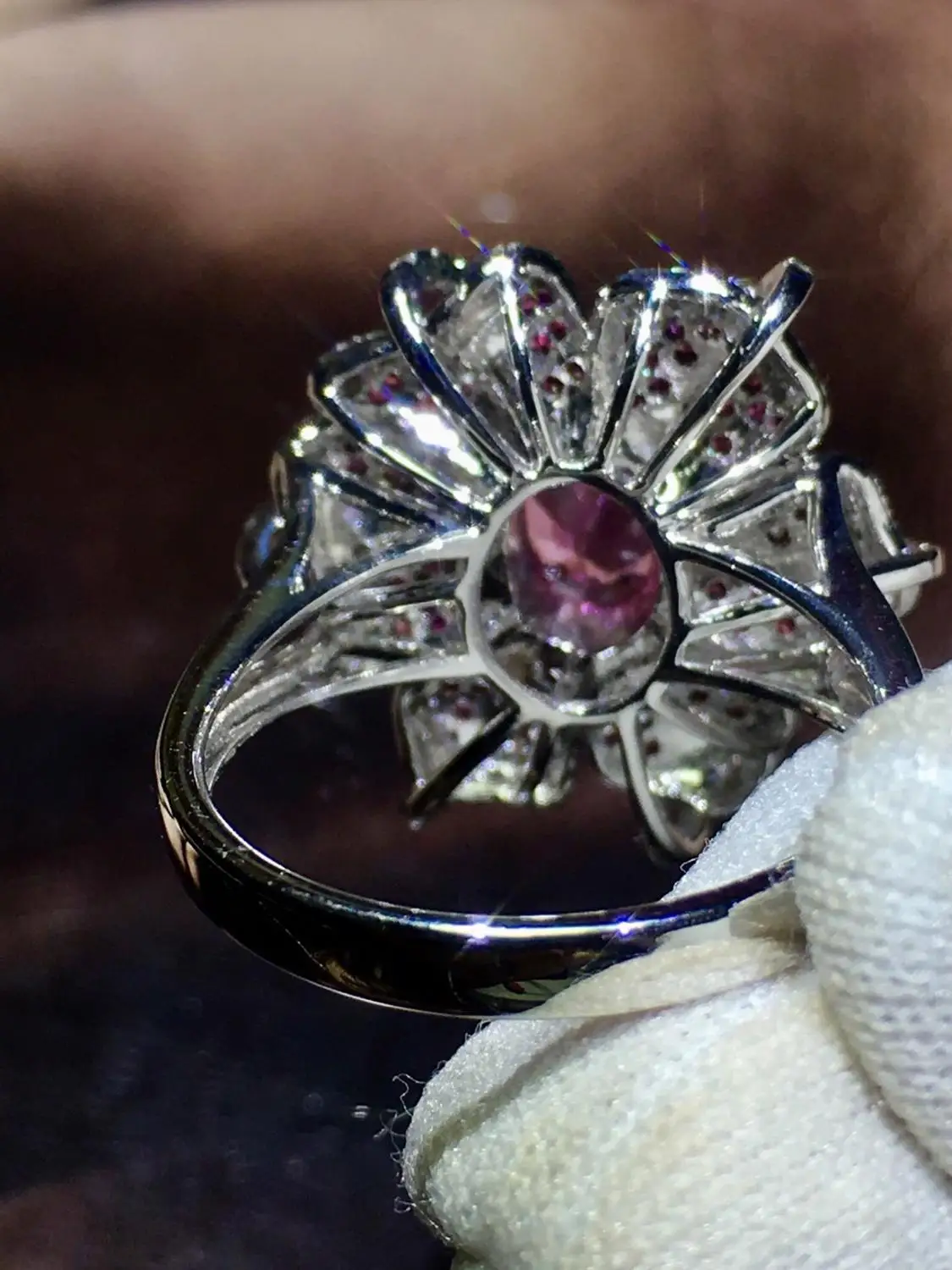 Pink Sapphire Ring Real Pure 18 K Natural Pink Padparadscha Sapphire Gemstones 0.92ct Diamonds Stone Female Ring