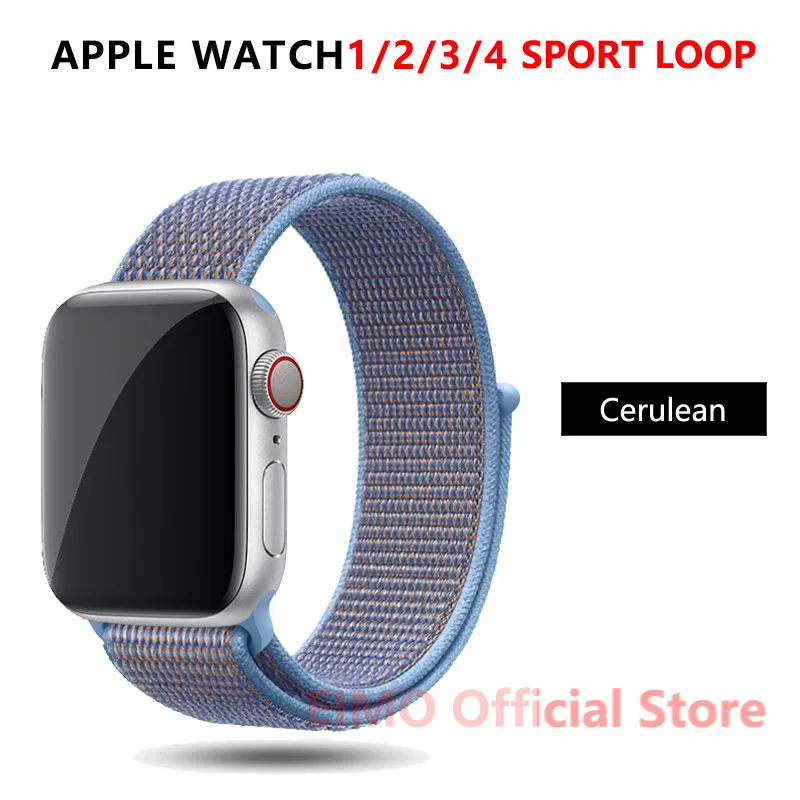 New Cerulean Ремешок для apple watch 44 мм 40 мм apple watch 5 4 iwatch band 5 4 42 мм 38 мм спортивный нейлоновый браслет аксессуары для часов - Цвет ремешка: New Cerulean