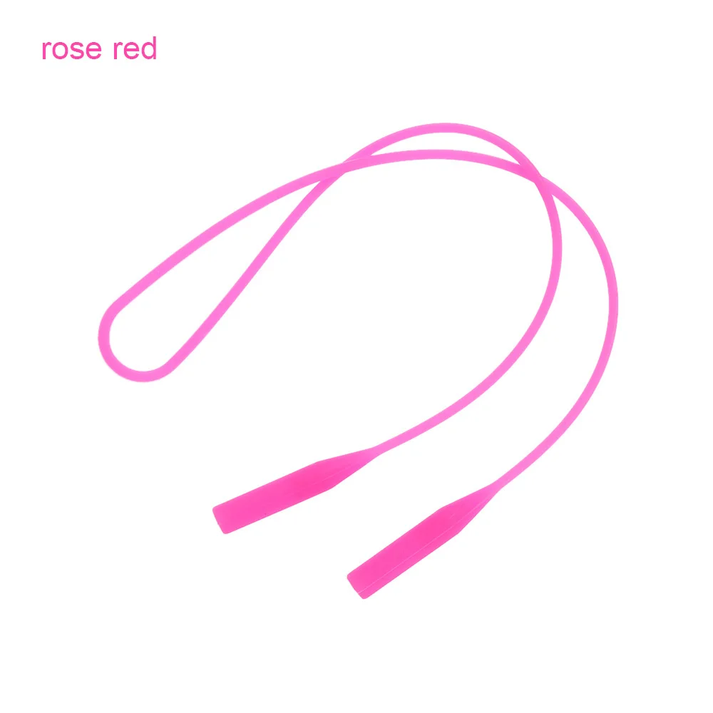 rose red 2pcs Силиконовые очки ремни эластичные противоскользящие очки цепочка для солнцезащитных очков спортивный ремешок шнур держатель Регулируемый Противоскользящий шнур веревки - Цвет: rose red 2pcs