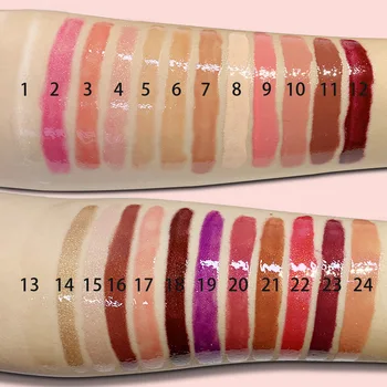 

F1 lipgloss lipstick 24 color transparent pearl moisturizing can private label custom logo if meet minimum wholesale cosmetics