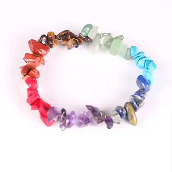 

Hot Wholesale 12PCS New 7 Chakra Charms Lapis lazuli Natural Stone Gravel Stone Bracelets for Woman Man Couple Bracelet Free