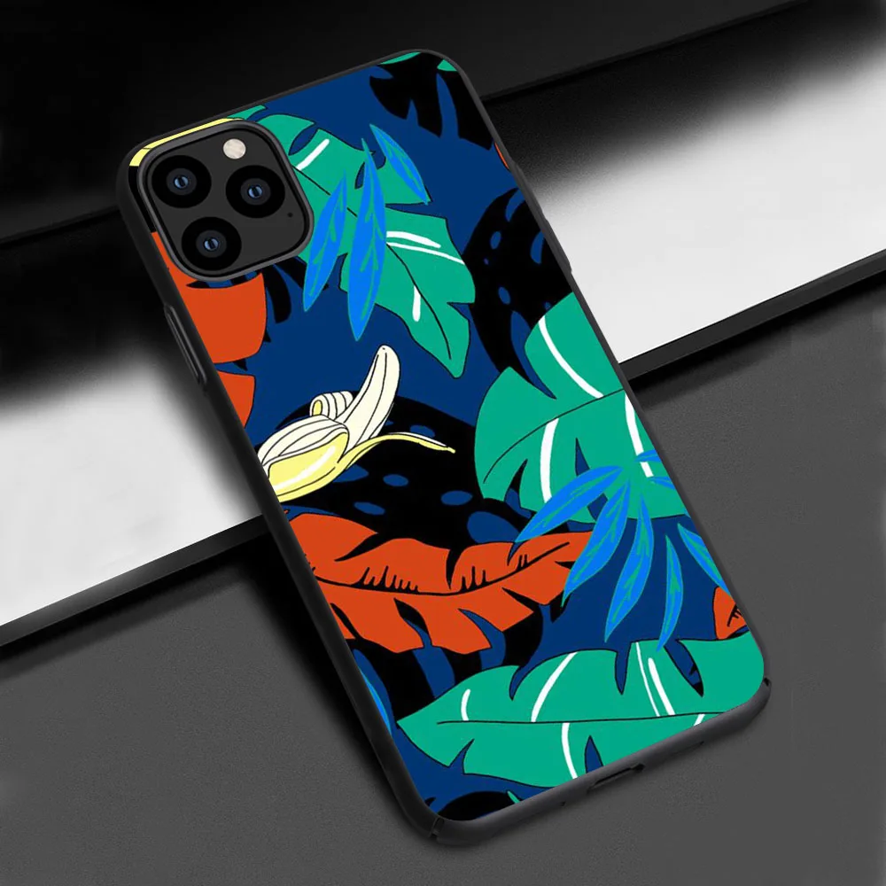 Модные тропические растения цветы для Apple iPhone XR XS 11 Pro Max 5 5S SE 6 6S 7 8 Plus чехол мягкий черный ТПУ iPhon чехол 11 - Цвет: 24